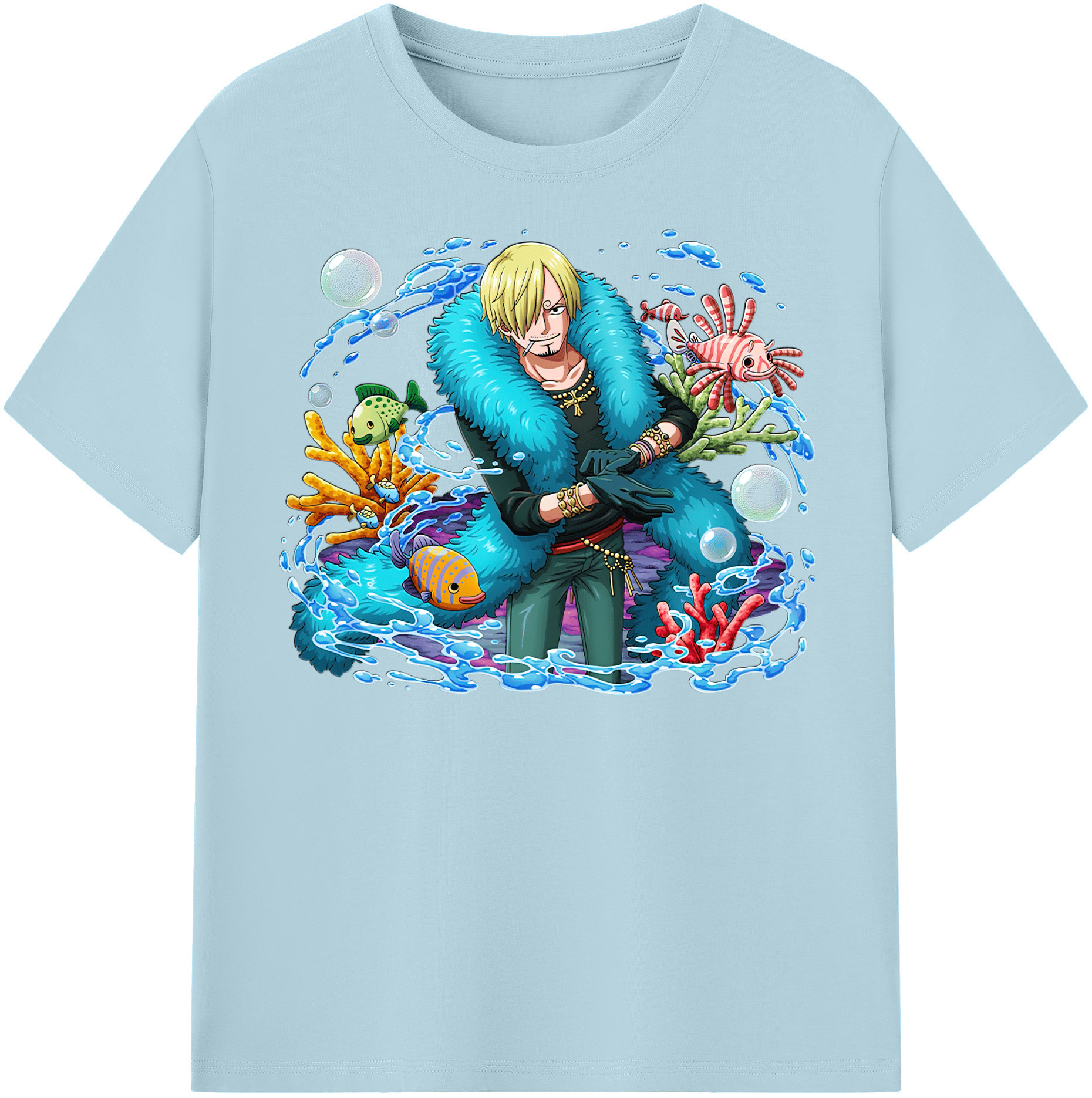 ワンピース サンジ ONE PIECE Sanji 綿100％半袖Tシャツ（フロントプリント）